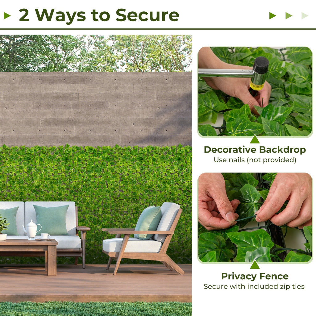 120 x 40 Inch Artificial Ivy Privacy Fence Faux Ivy Vines Covering