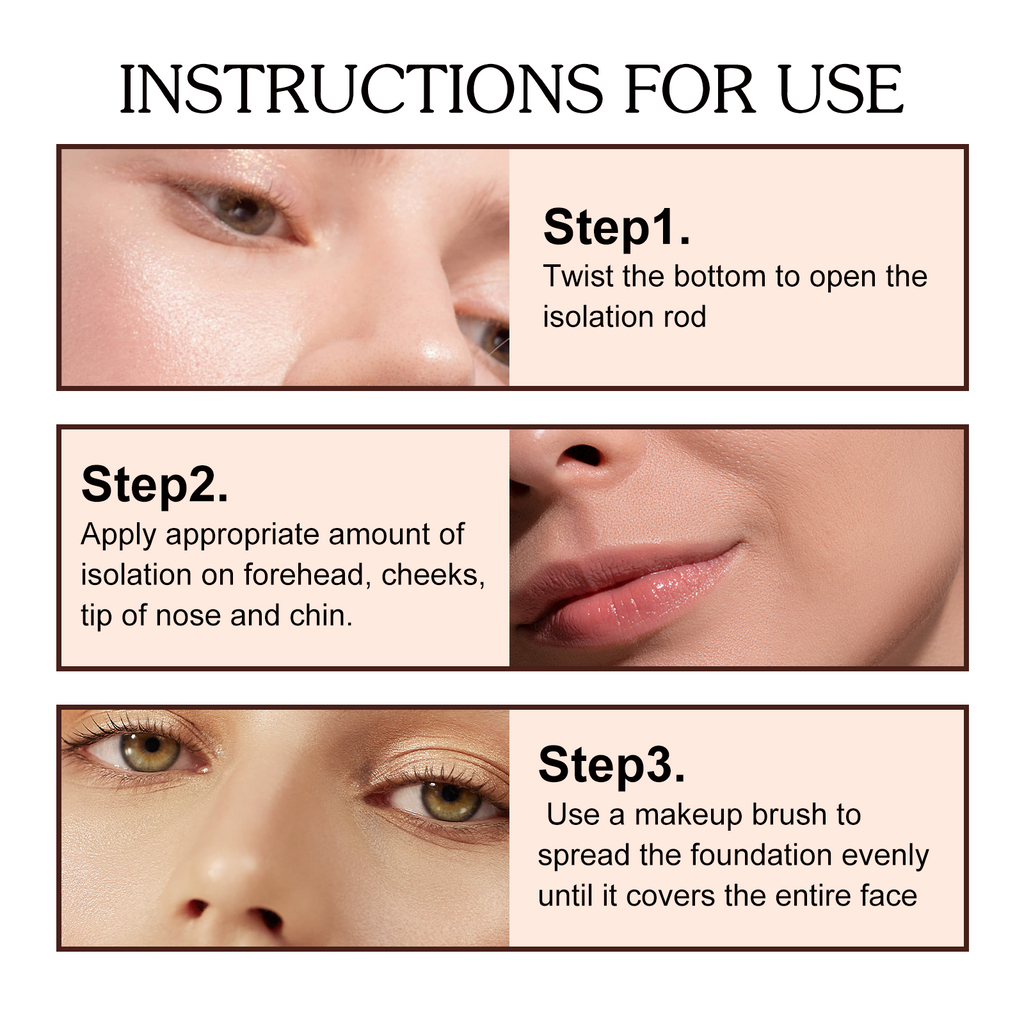 Pore Stick, Skin Tone Even Moisturizing Invisible Pores Concealer Waterproof Perspirant Silky Smooth Without Removing Makeup