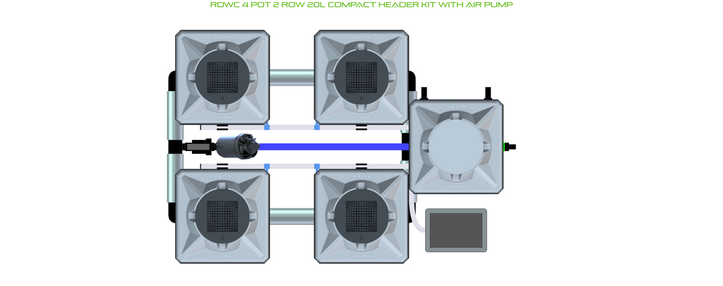 ALIEN RDWC 4 Pot 2 Row Kit