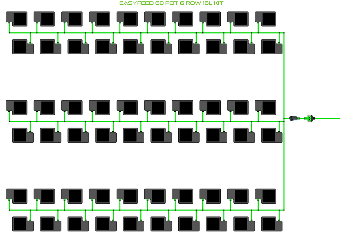 ALIEN EasyFeed 60 Pot 6 Row Kit