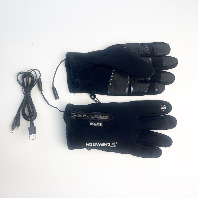 USB electric fishing gloves, 5-finger fully heated winter warm gloves, bare finger touch screen sports