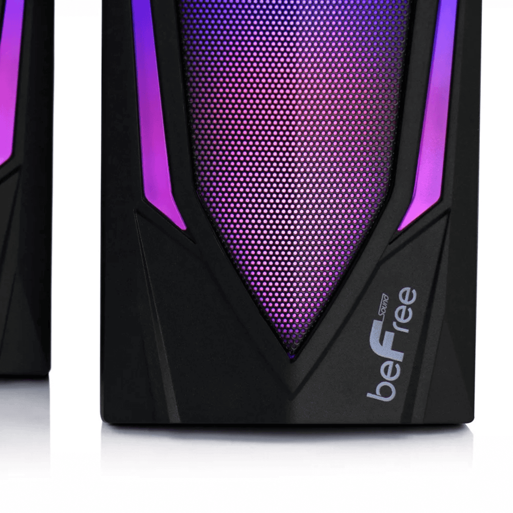 beFree Sound Dual 2.0 Computer Gaming Speakers with LED RGB Lights