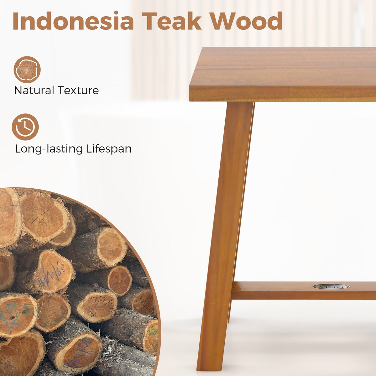 Bathroom Shower Stool Teak Shower Bench for Shaving Legs and Spa Bath