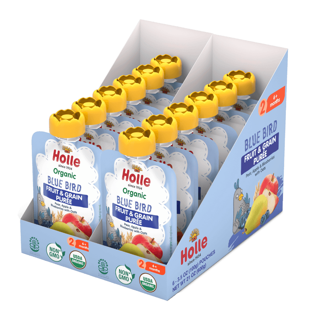 Holle Organic Blue Bird - Fruit & Grain Purée Pouches