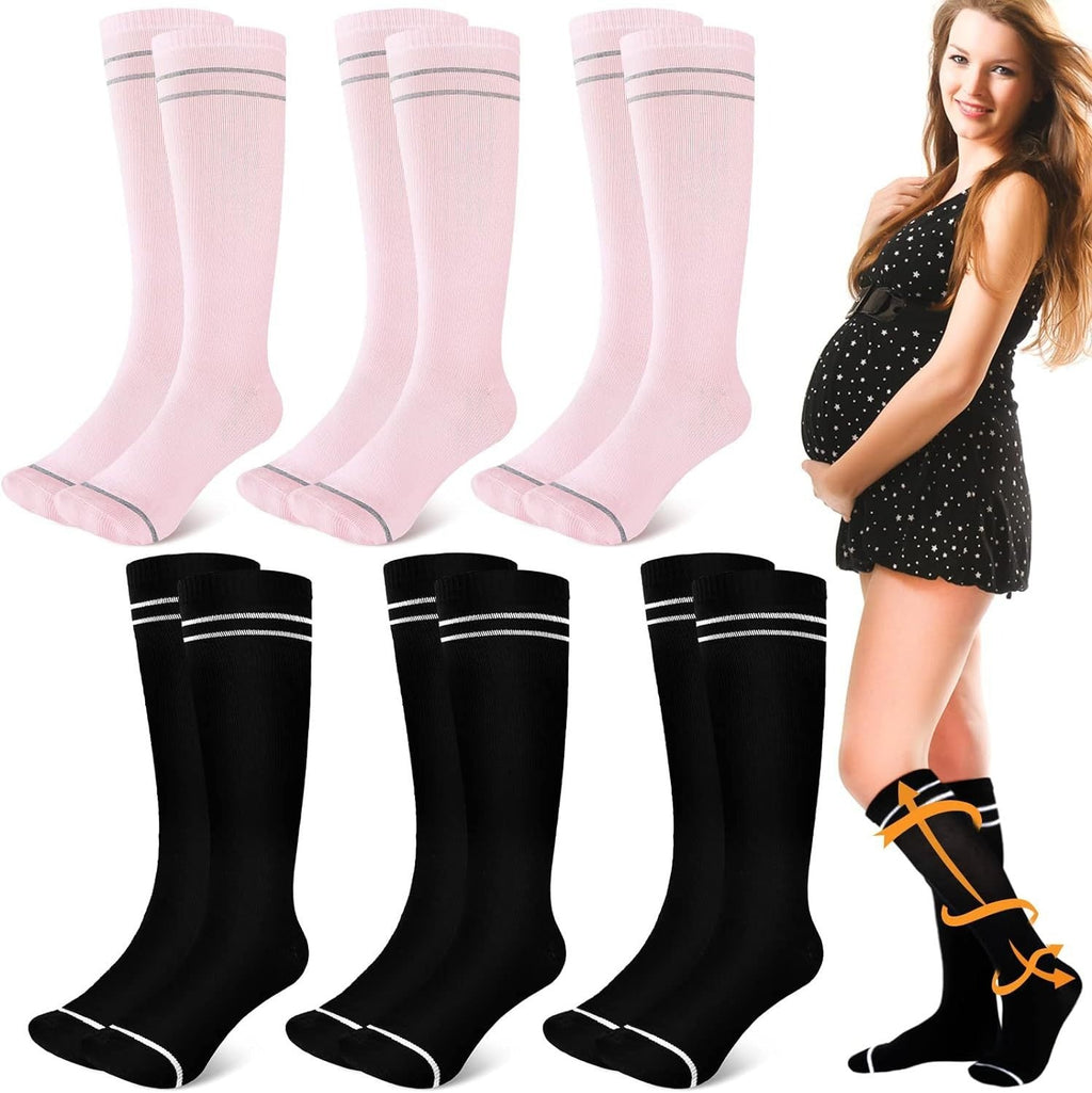 Pregnant women's elastic compression socks mid length calf socks pressure socks women's jump rope elastic cycling socks