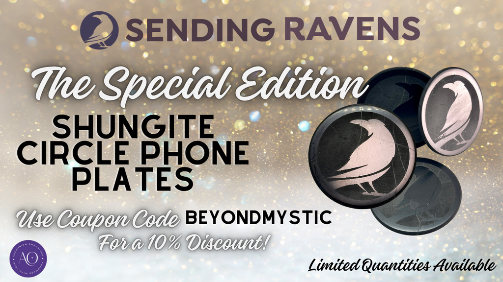 SENDING RAVENS SPECIAL EDITION SHUNGITE ROUND PHONE PLATES! - EMF Protection - Hand Cut Genuine Natural Shungite Phone Plate High Quality Black Lustrous Gemstone from Russia