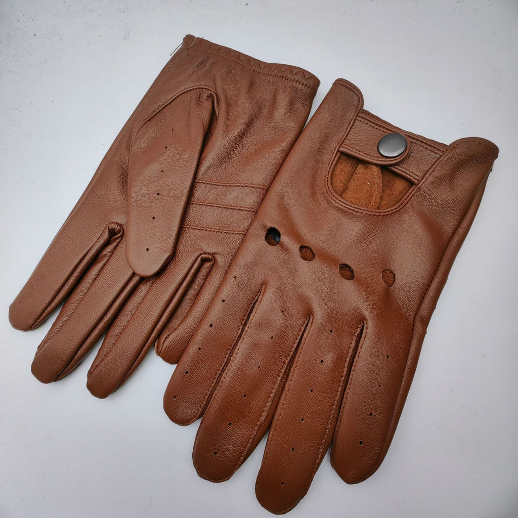 Men's leather gloves anti slip sports driving and outdoor cycling leather gloves