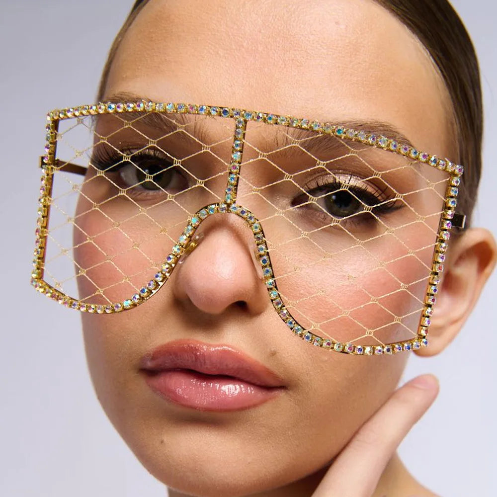 Hot tassel glasses frame no lens rhinestone glasses frame personality accessories female