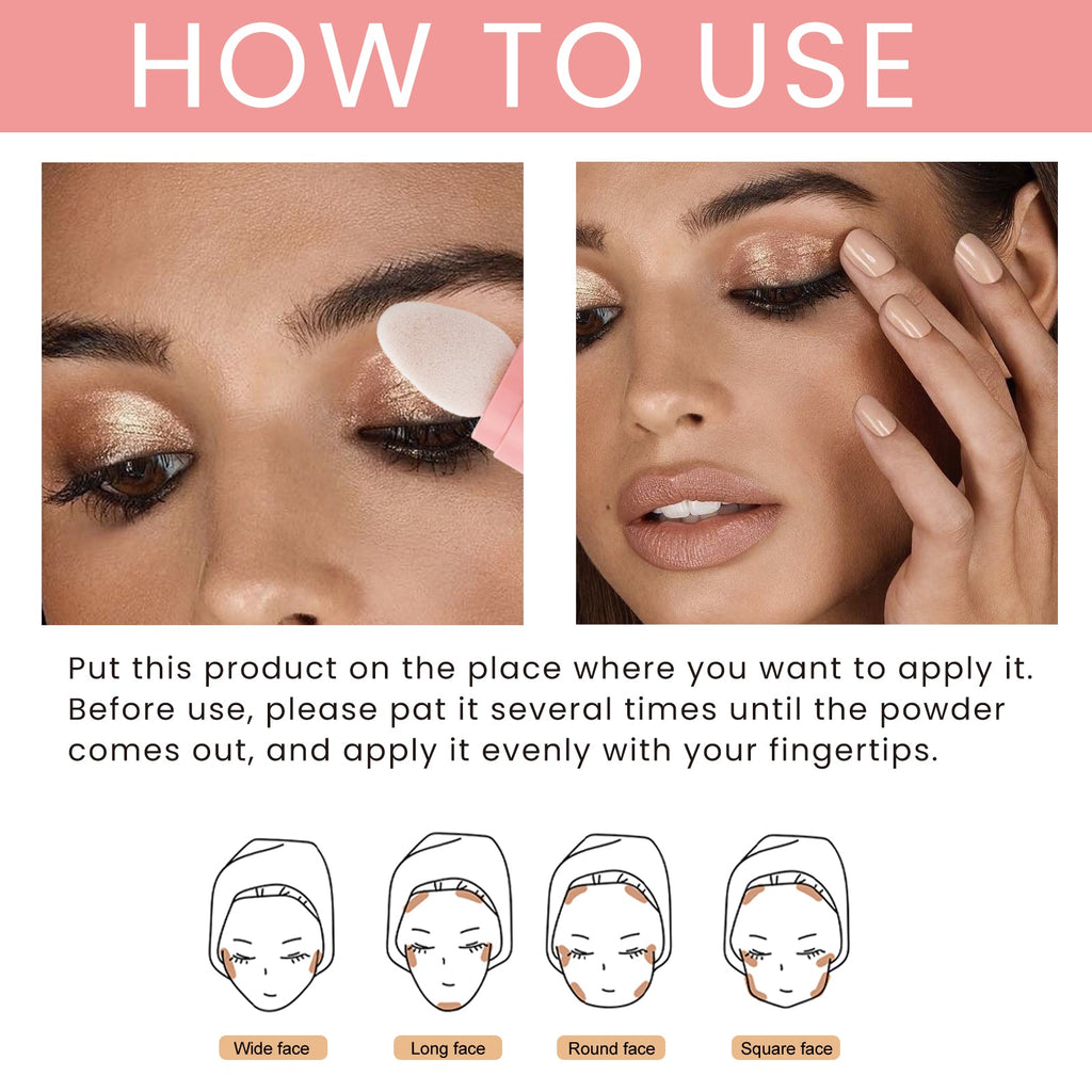 Highlighter Pat Powder, Light Highlighter Natural 3D Contoring Powder