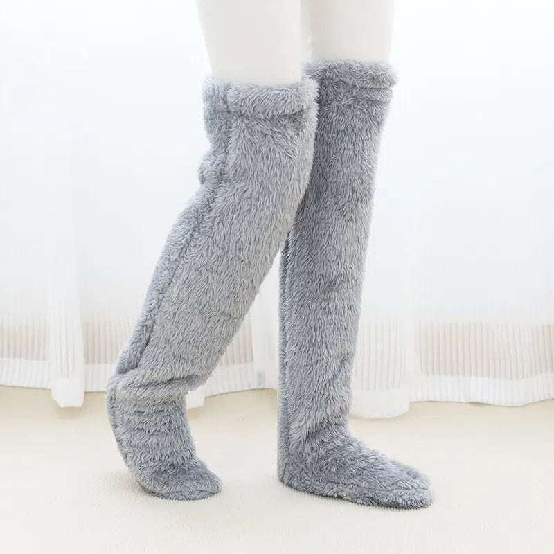 Long leg socks socks for girls autumn and winter warm socks teddy bear floor socks long tube socks warm high tube socks ﻿