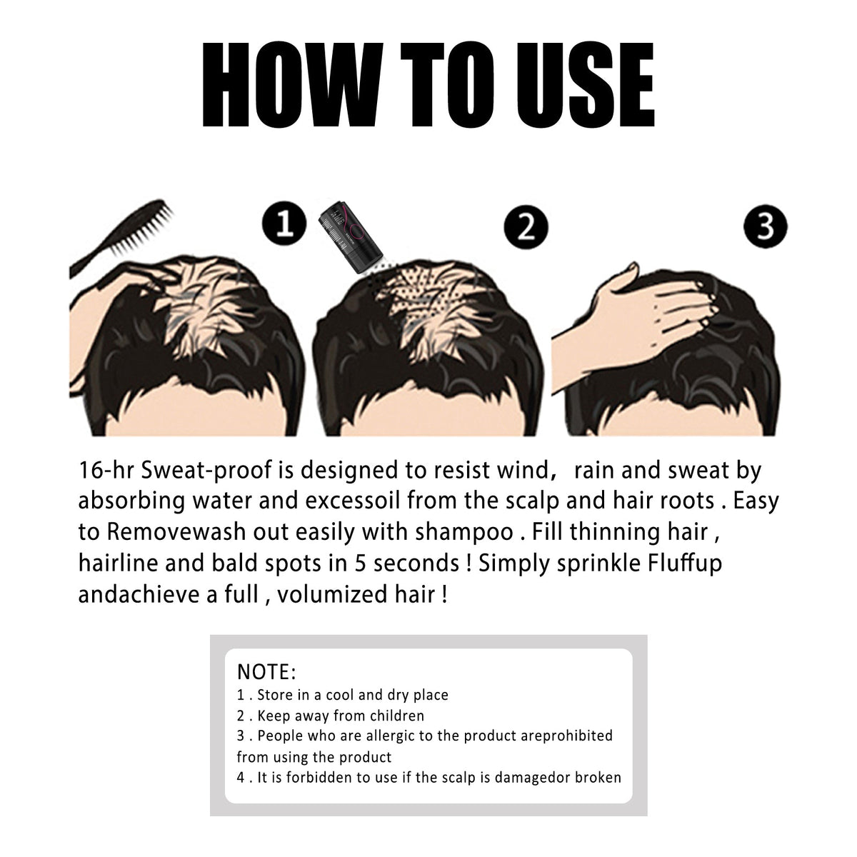 Dense Hair Fiber Powder, Increased Hair Fiber Dense Hair Beauty Hair Plant Fiber Powder