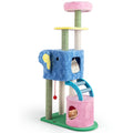 Elephant Themed Cat Tree for Adult Cats Multi-level Kitty Tower with 2 Condos
