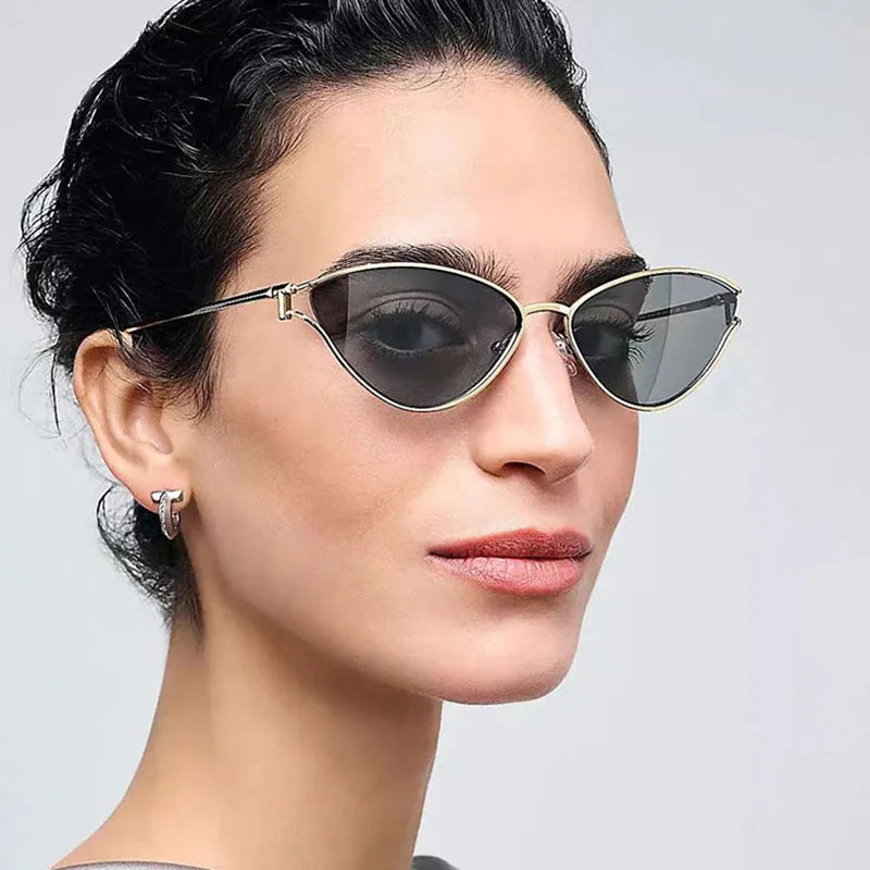 Cat Eye Sunglasses Women Trendy Vintage Vacation Designer Luxury Glasses Lentes De Sol Mujer Lunette Soleil Femme Vasos