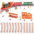 193Pcs Electric Train Set Steam Locomotive Passenger Coach Coal Car Battery Powered Christmas Train Set with Sounds Light Smoke Railway Kit Christmas