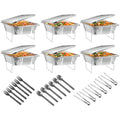 36Pcs Disposable Chafing Dish Buffet Set Food Warmers For Party Buffet Server Catering Supplies With Covers Utensils Half Size Food Pans For Parties E