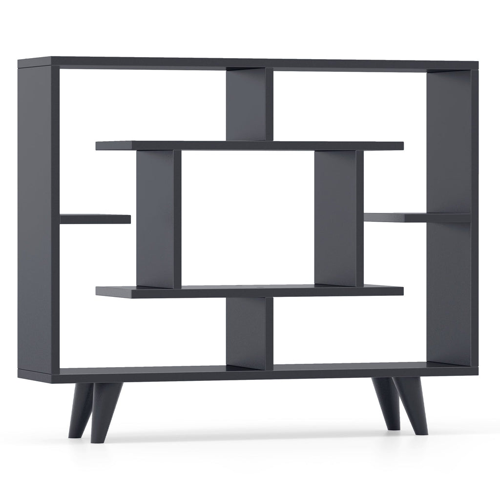Geometric Bookcase with Anti-Tipping Kit and Storage Shelving Unit