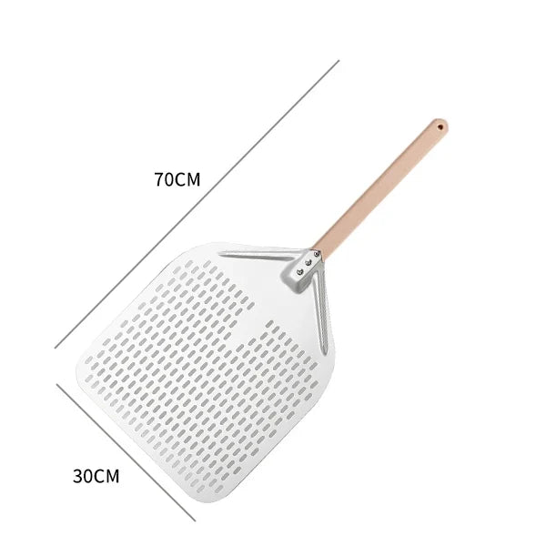 12/14 Inch Aluminum Perforated Pizza Shovel Peel with Detachable Handle Nonstick Oven Baking Paddle Spatula Turners Accessories
