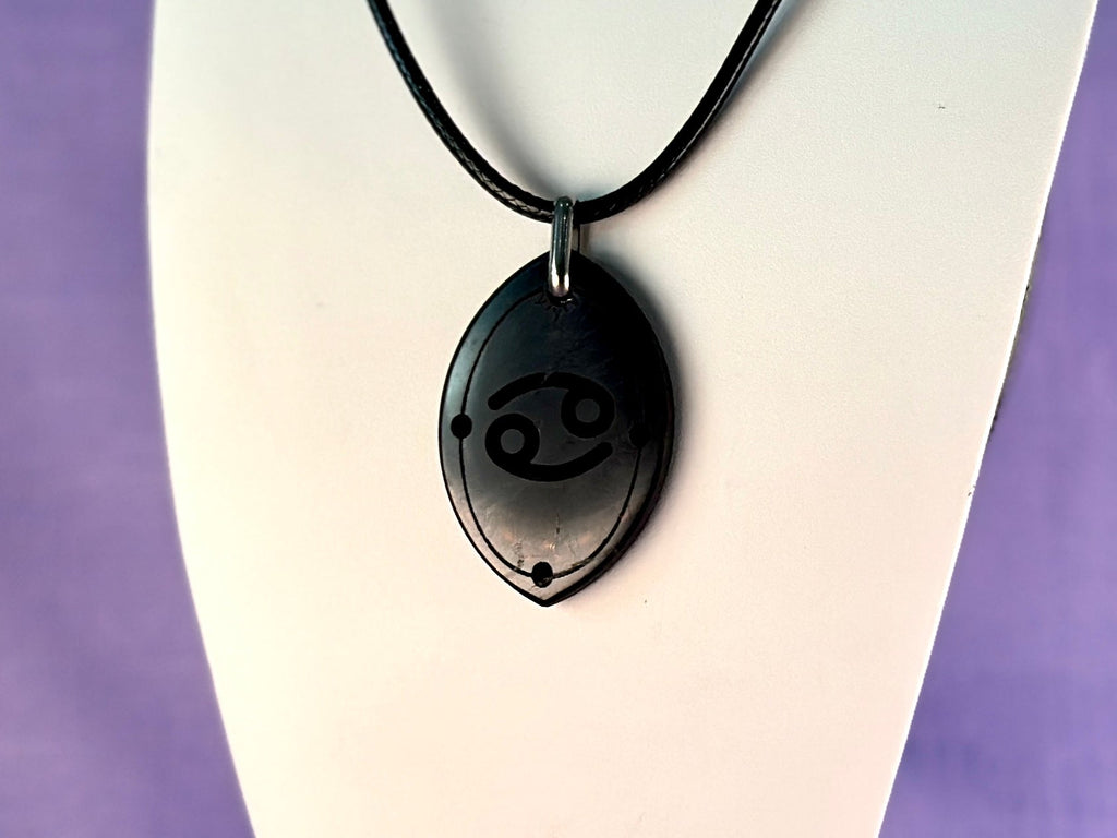 ASTROLOGY SHUNGITE PENDANTS! - EMF Protection - Hand Cut Genuine Natural Shungite Pendant High Quality Black Lustrous Gemstone from Russia