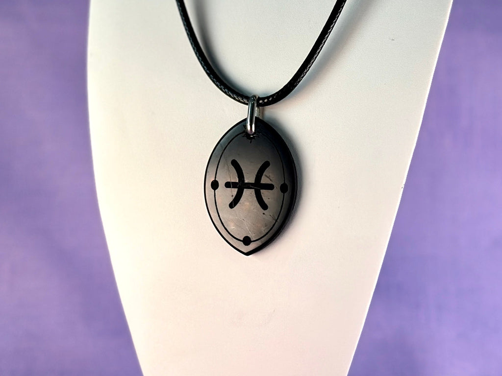 ASTROLOGY SHUNGITE PENDANTS! - EMF Protection - Hand Cut Genuine Natural Shungite Pendant High Quality Black Lustrous Gemstone from Russia