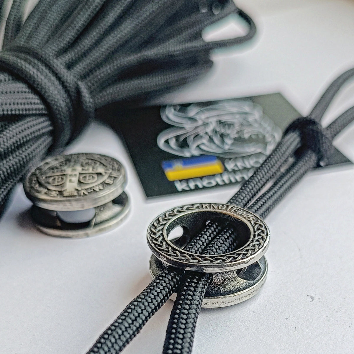 Cross of Saint Benedict. Exorcist. Steel bead for Paracord. Religious symbols. Catholicism. Vatican symbols.