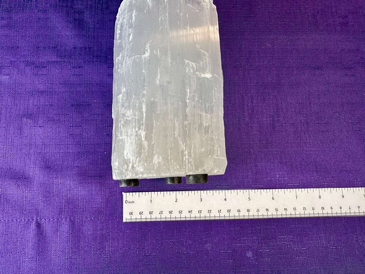 Selenite Skyscraper Lamp, 12" & 6" Tall Selenite Crystal Tower Lamps