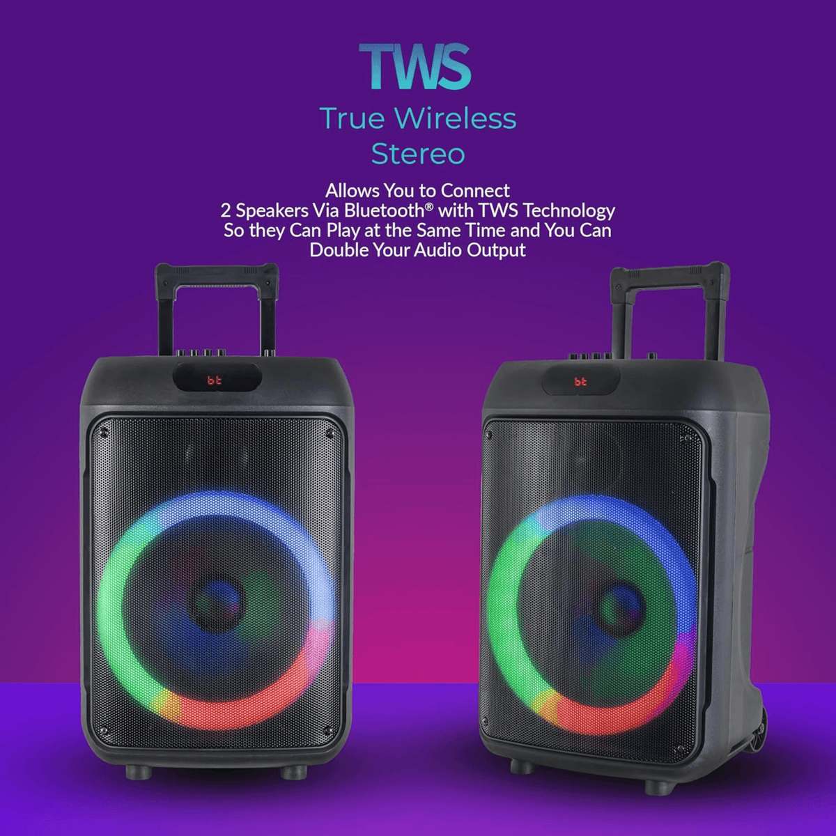 IQ Sound 12-Inch Portable Bluetooth Party Speaker