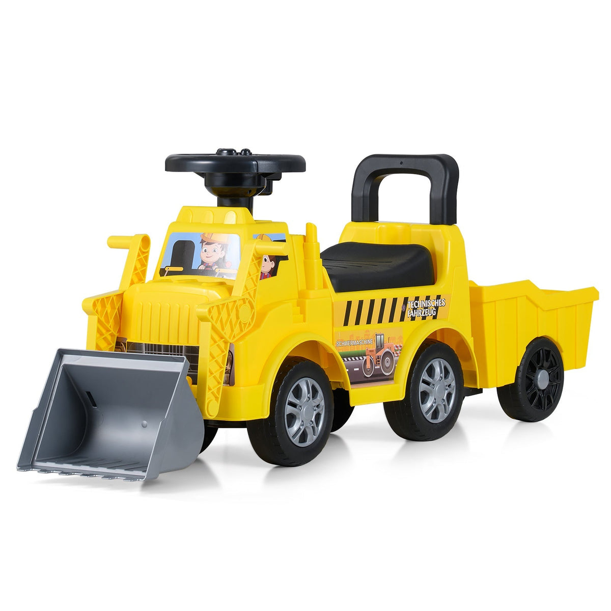 Kids Digger Ride on Truck with Shovel and Under-Seat Compartment