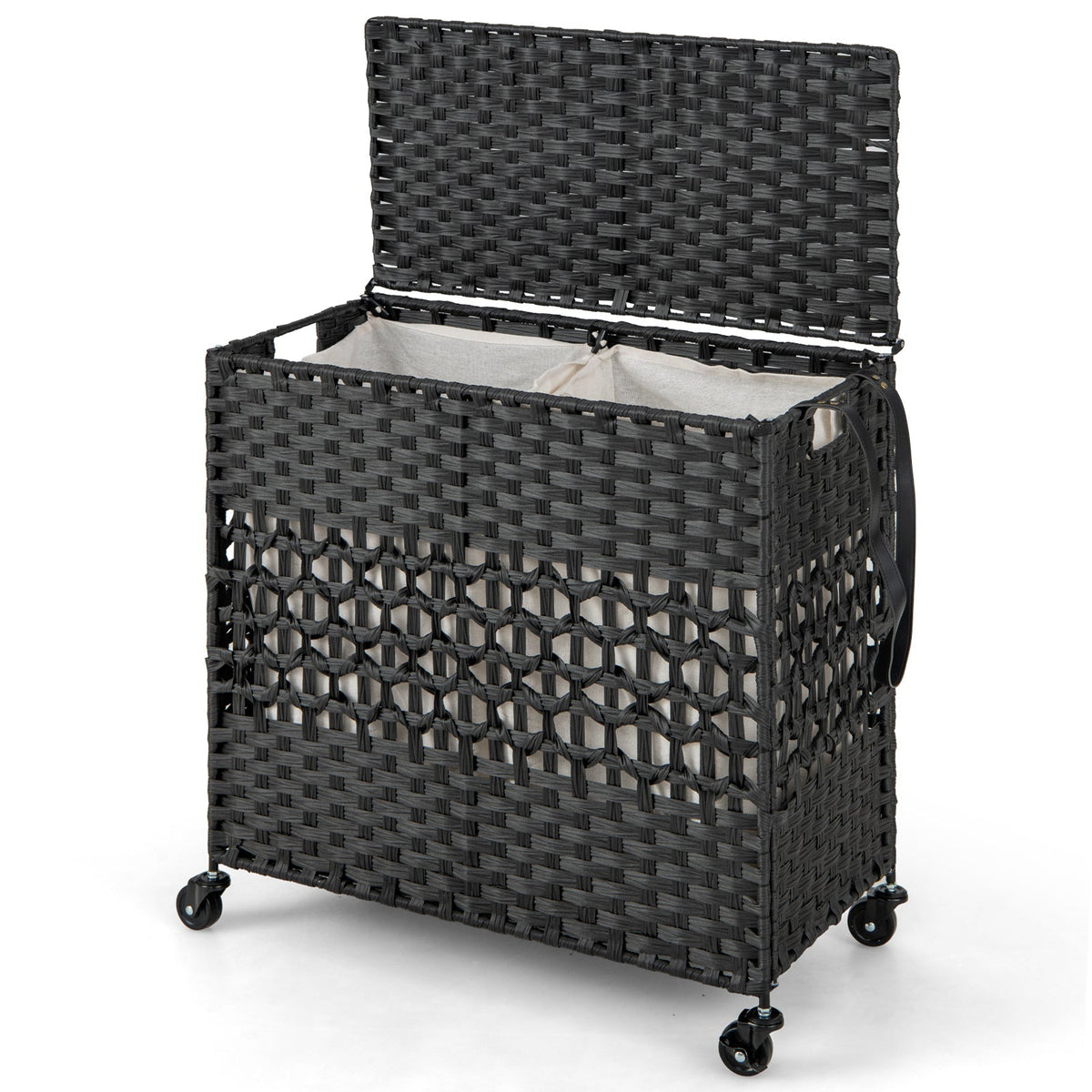 2-Section Laundry Hamper with Removable Bags, 110L