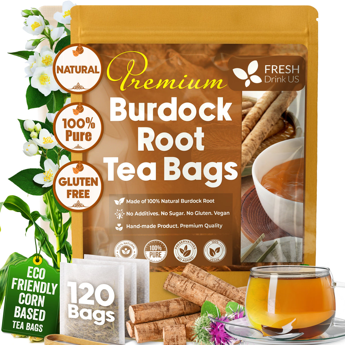 Burdock Root Herbal Tea Bags