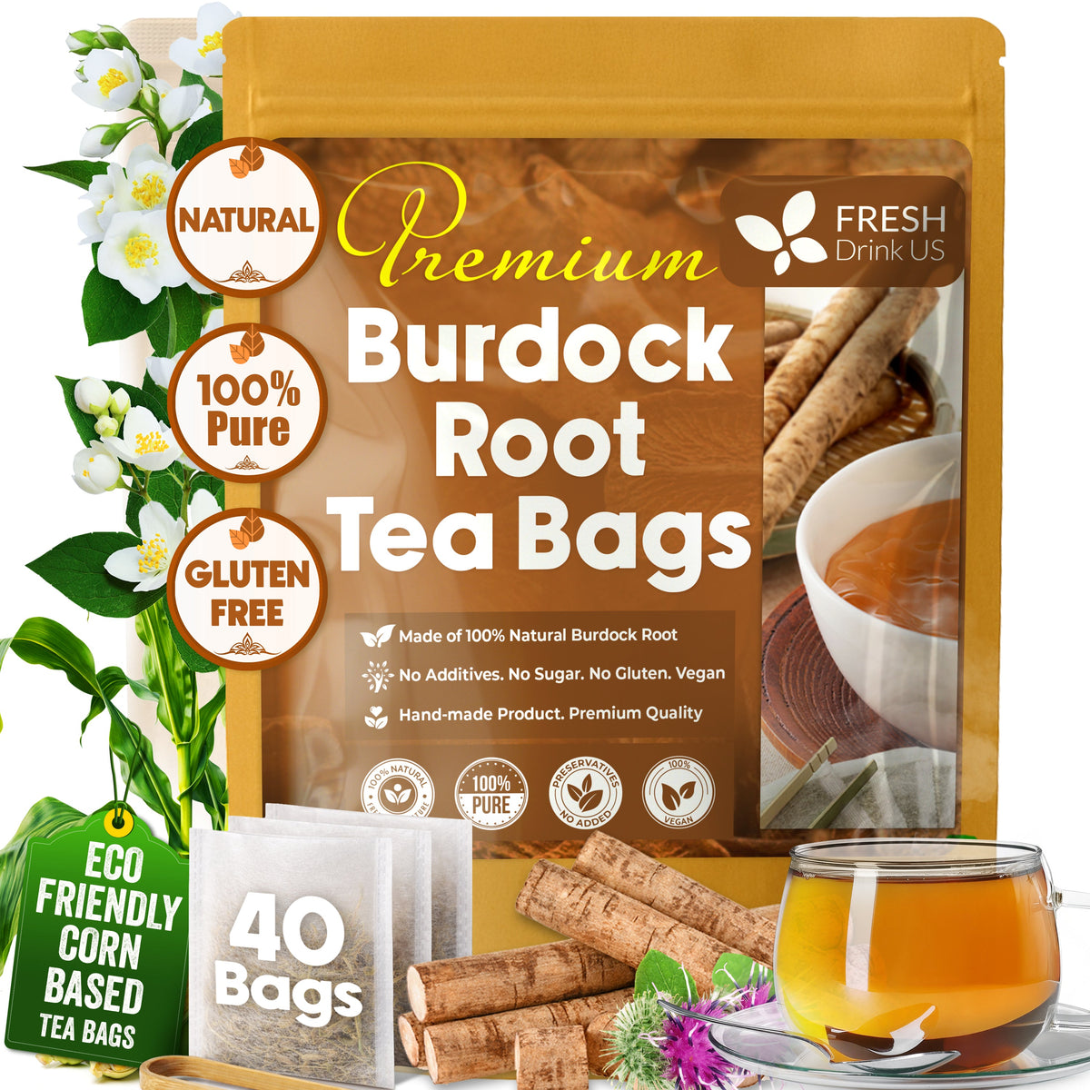 Burdock Root Herbal Tea Bags
