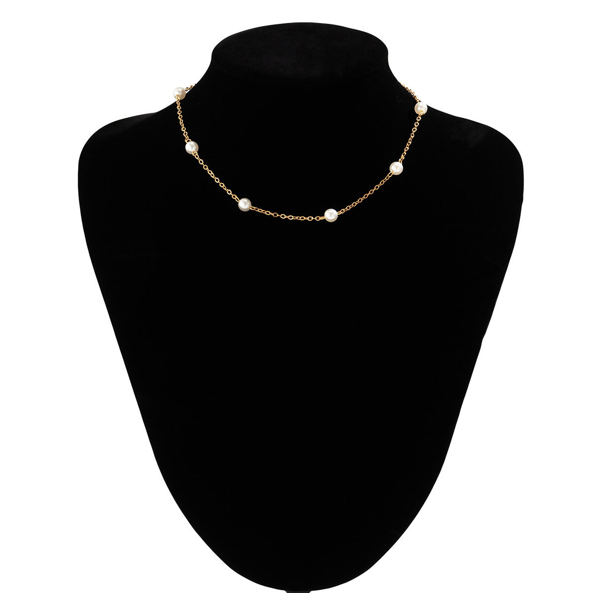 Elegant Imitation Pearl Chain Wed Bridal Jewelry Set