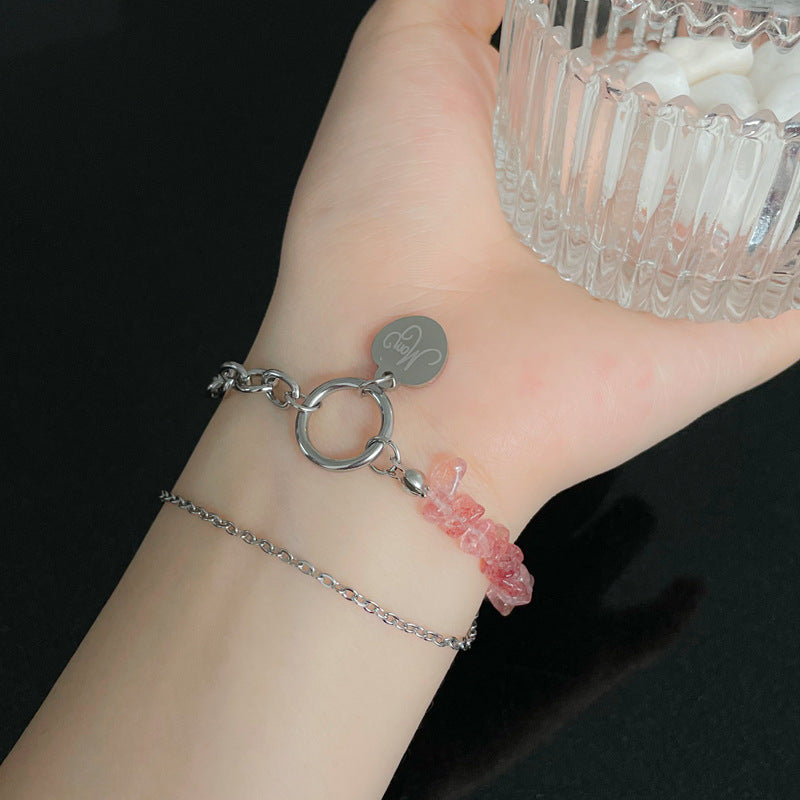 Heart Stitching Gravel Bracelet