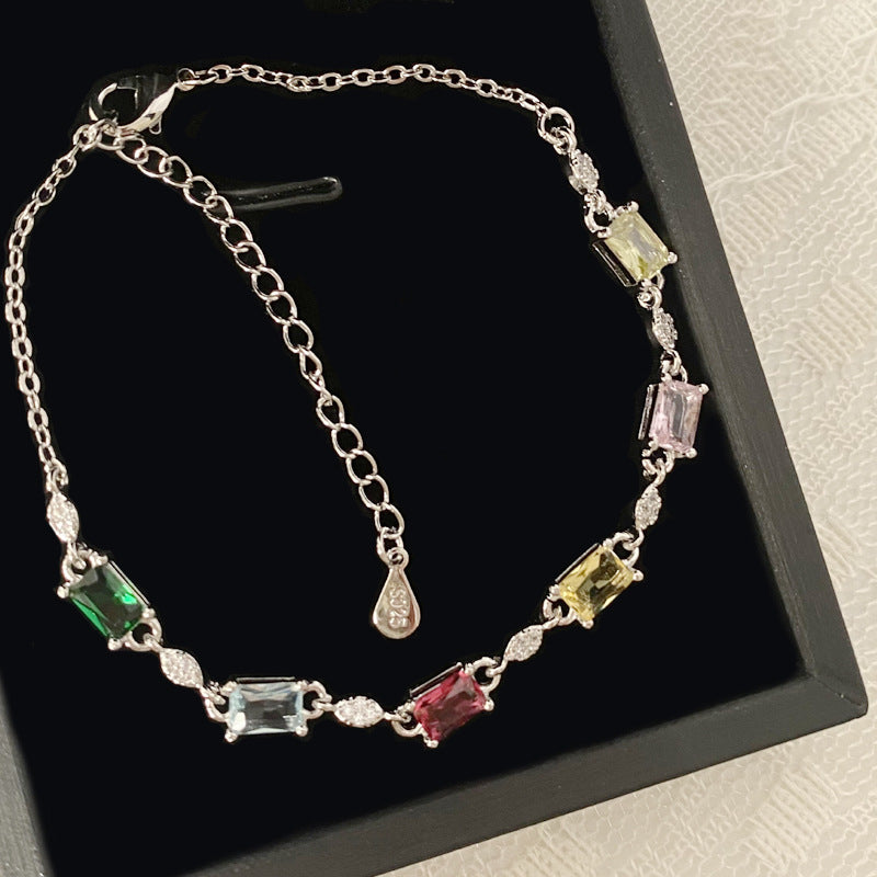 Platinum Plated Crystal Gem Bracelet