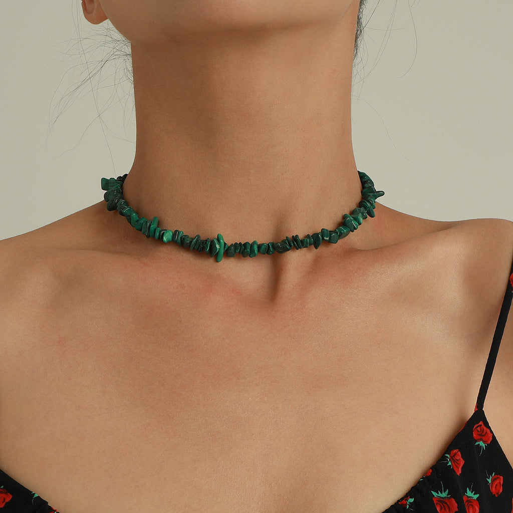 Irregular Natural Crushed Stone Necklace for Women