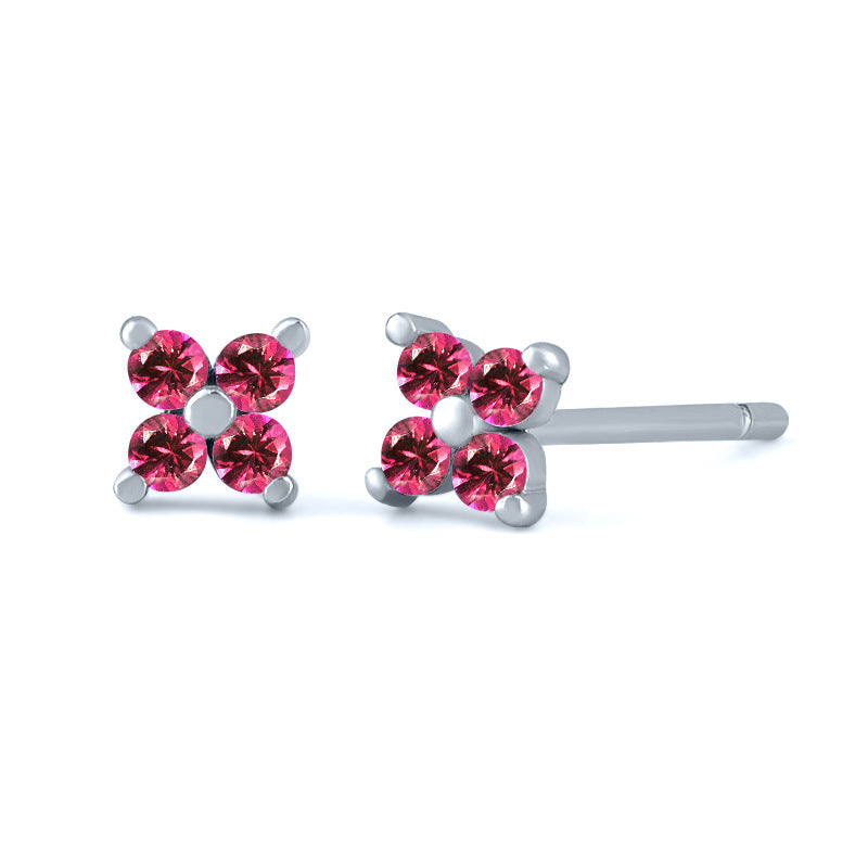 Micro-inlaid Colorful Zircon Earrings Simple