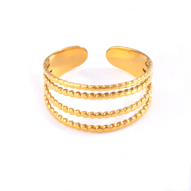 New Irregular Pattern Titanium Steel Ring