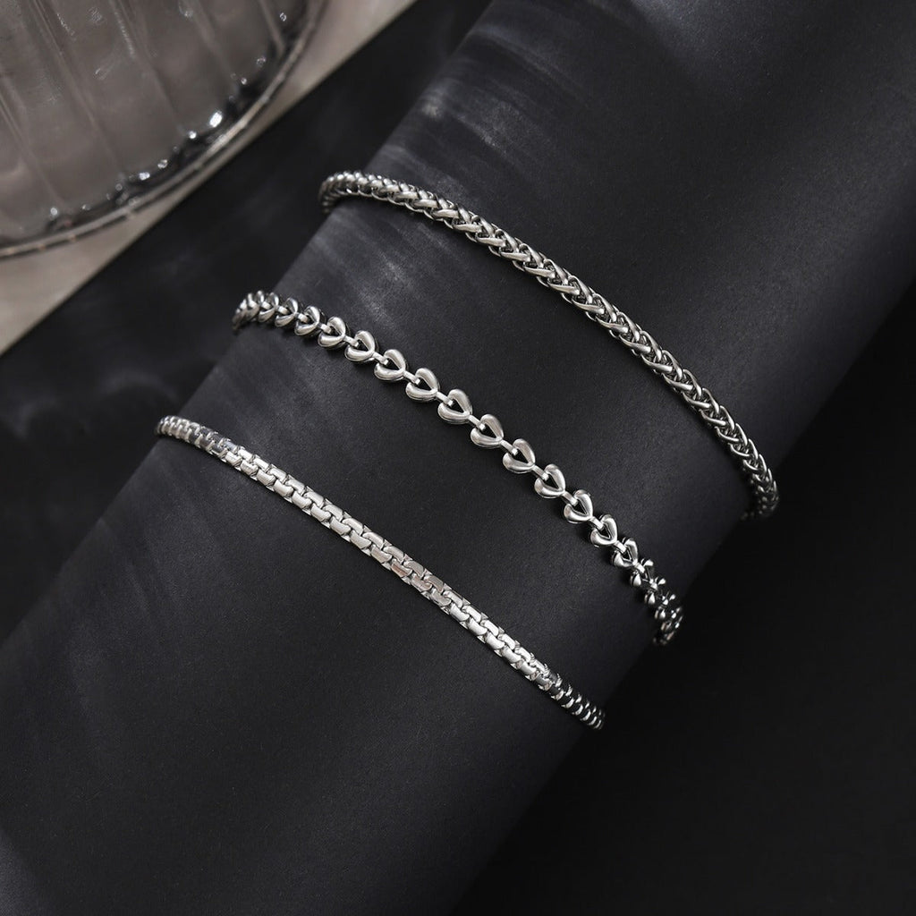 Stainless Steel Keel Bracelet Set