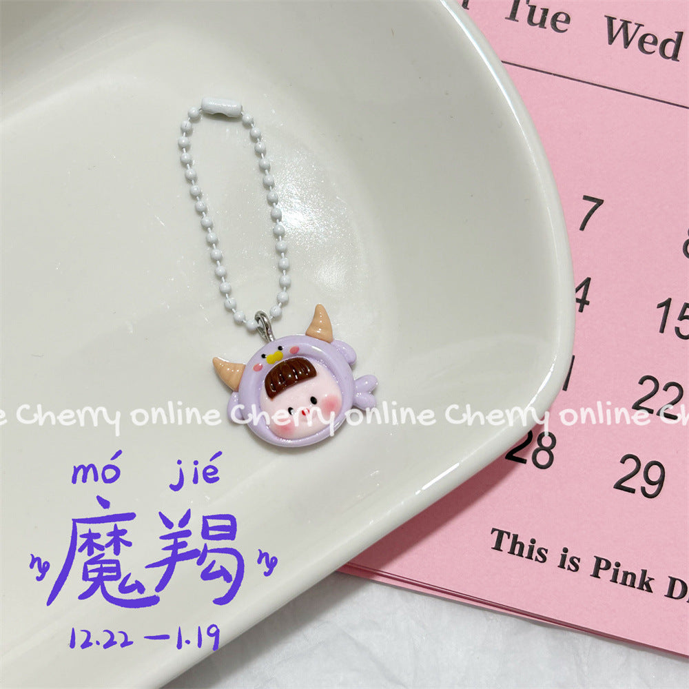 Twelve Constellation Girlish Lanyard Keychain