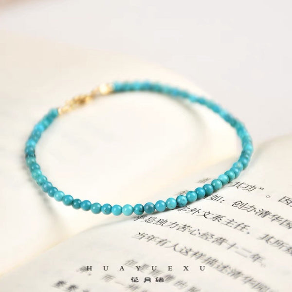 Natural Turquoise Stone Bead Bracelet