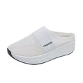 Plus Size Mesh Platform Slip-ons