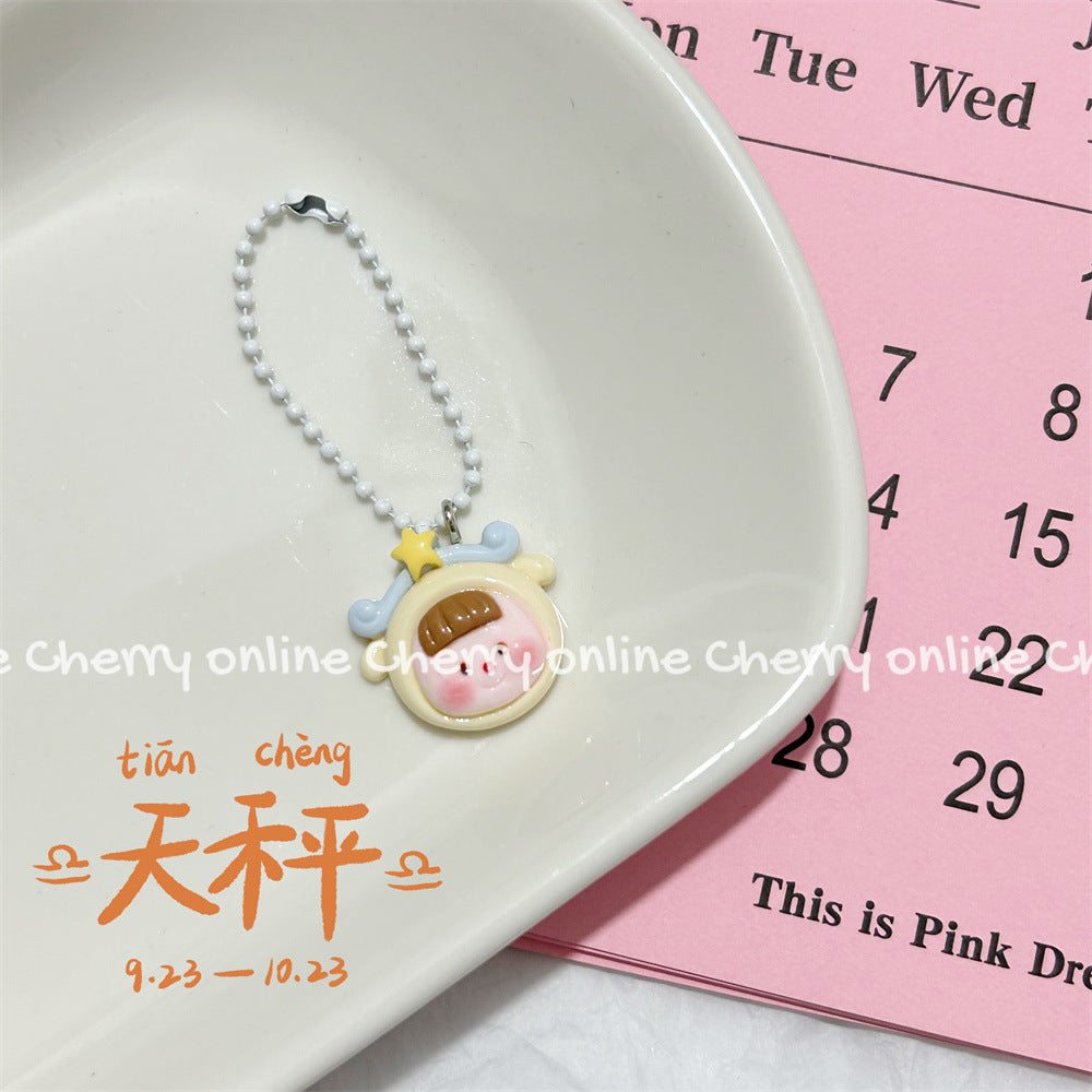 Twelve Constellation Girlish Lanyard Keychain