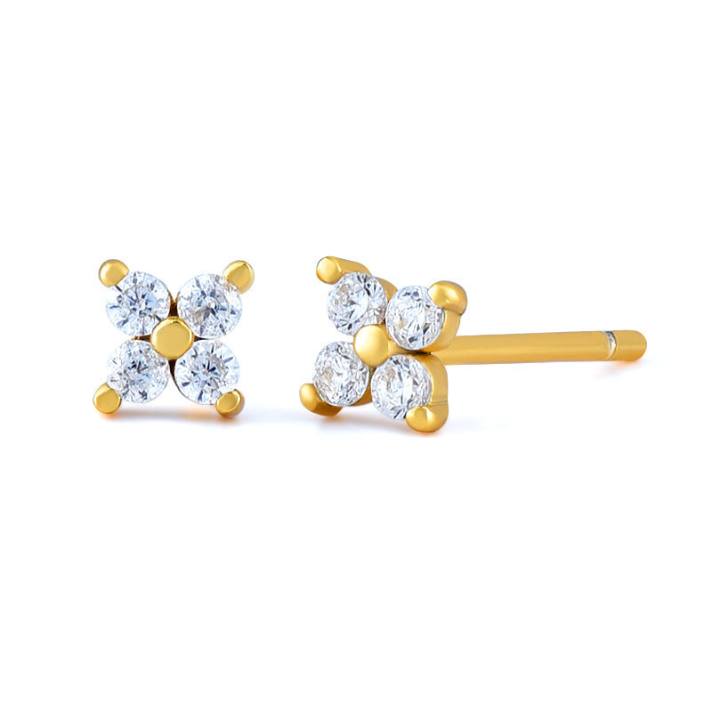 Micro-inlaid Colorful Zircon Earrings Simple