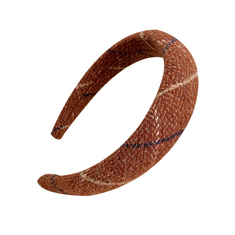 Gentle Temperament Warm Plaid Woolen Headband