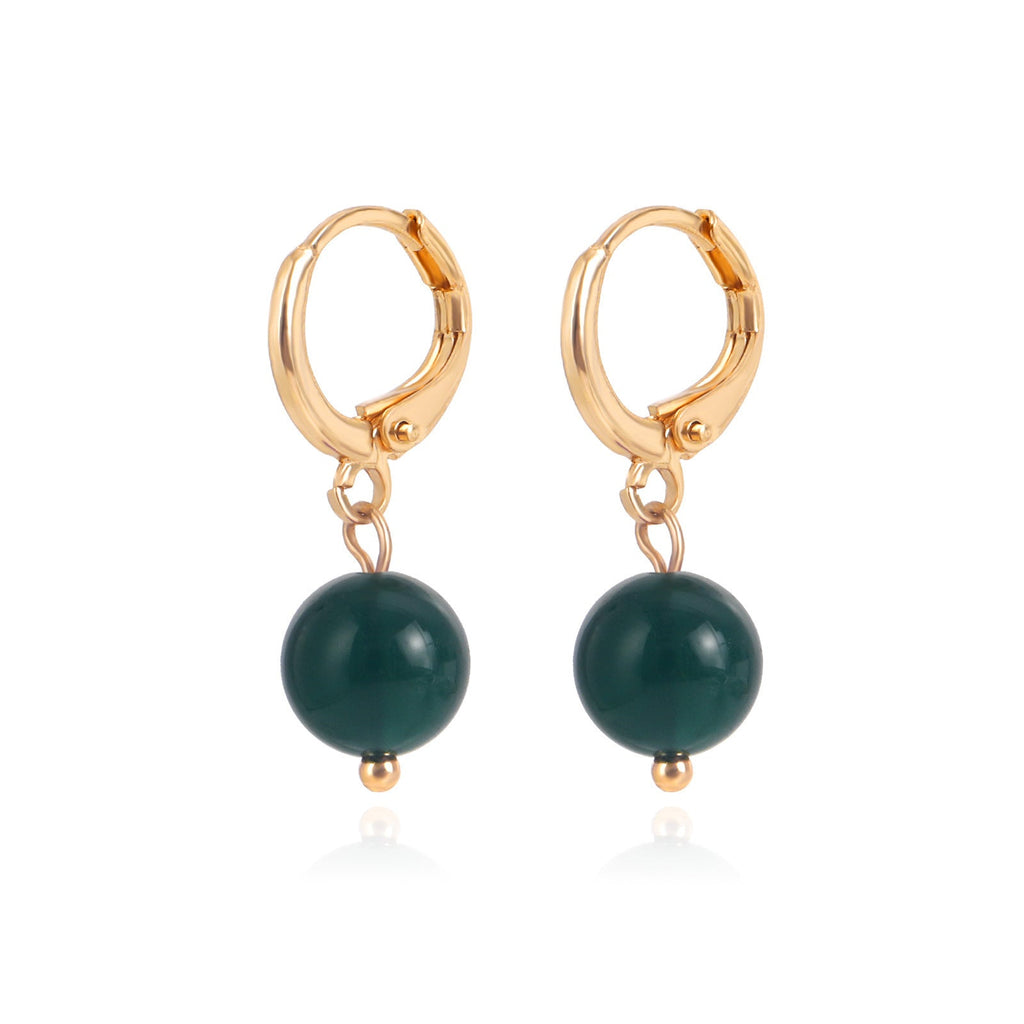 Boho Hoop Earrings Turquoise Charm Drop Earrings