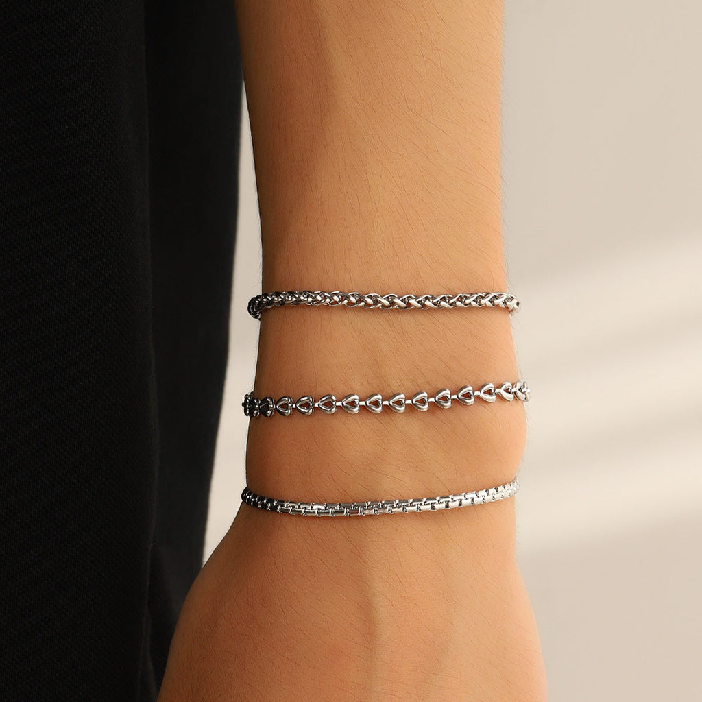 Stainless Steel Keel Bracelet Set