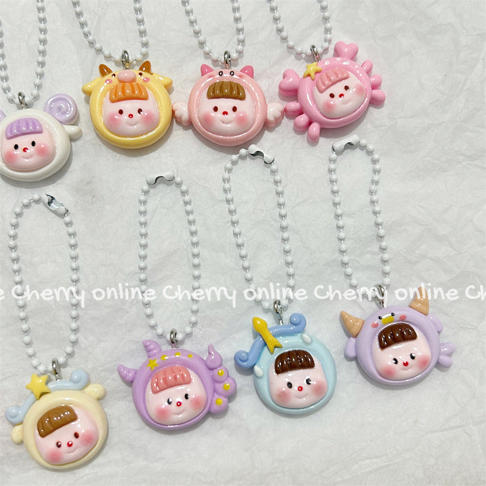 Twelve Constellation Girlish Lanyard Keychain
