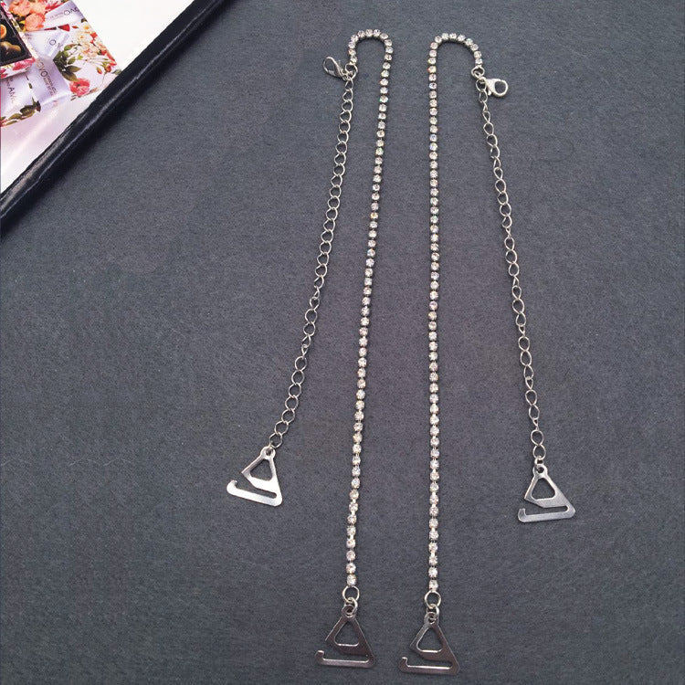Metal Invisible Bra Straps with Rhinestone Comfortable Shoulder Underwear Accessories