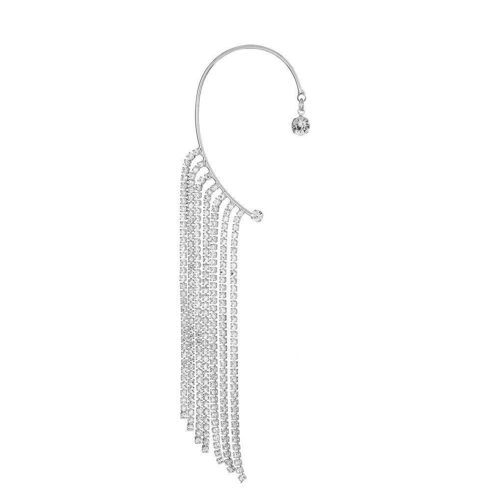 Rhinestone Tassel Earrings