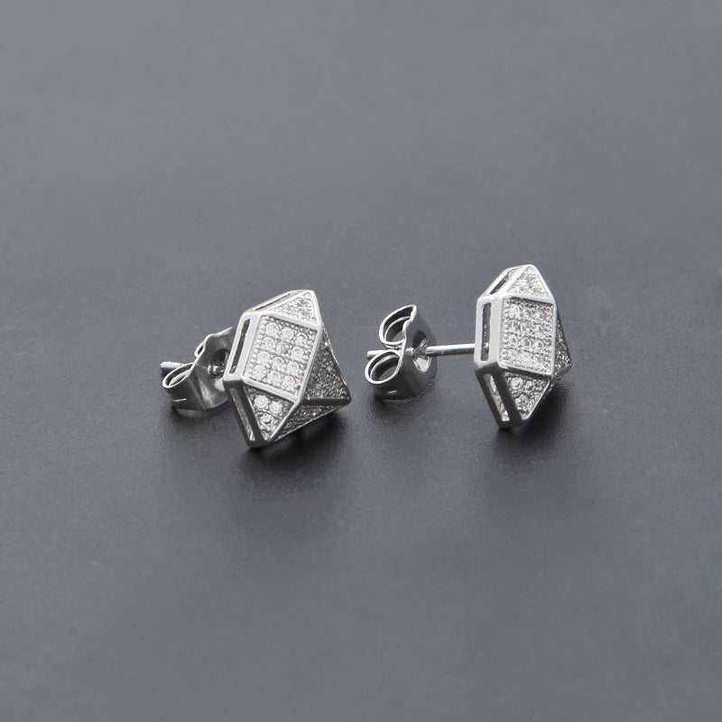 Hip Hop Zircon Stud Earrings
