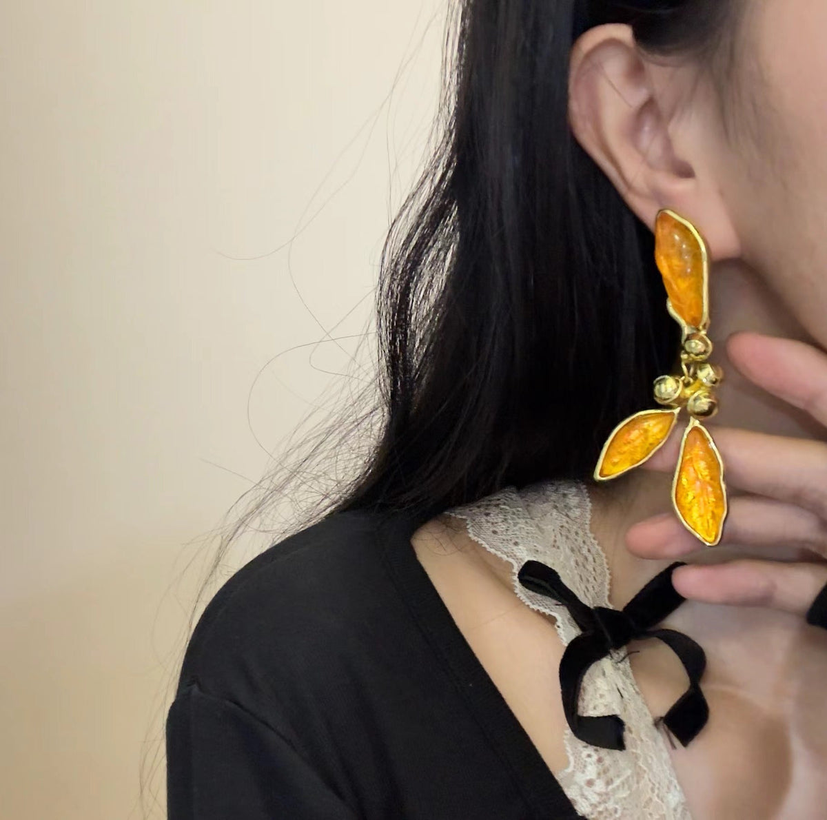 Transparent Leaf Earrings
